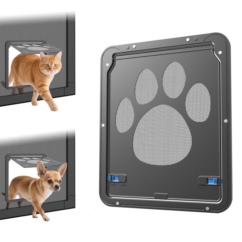 Petleso Dog Screen Door, Pet Screen Door Lockable Doggie Door for Screen Easy Install Pet Door for Doggy and Cat, Inner Size 8.25"Ã—10.5" etleso - Image 1